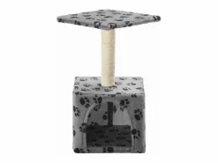 Clicnbuy Rascador para gatos con poste de sisal 55 cm huellas beige Gris New