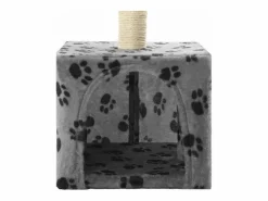Clicnbuy Rascador para gatos con poste de sisal 55 cm huellas beige Gris New