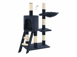 Clicnbuy Juego De Animales|Rascador para gatos con poste de sisal 138 cm oscuro