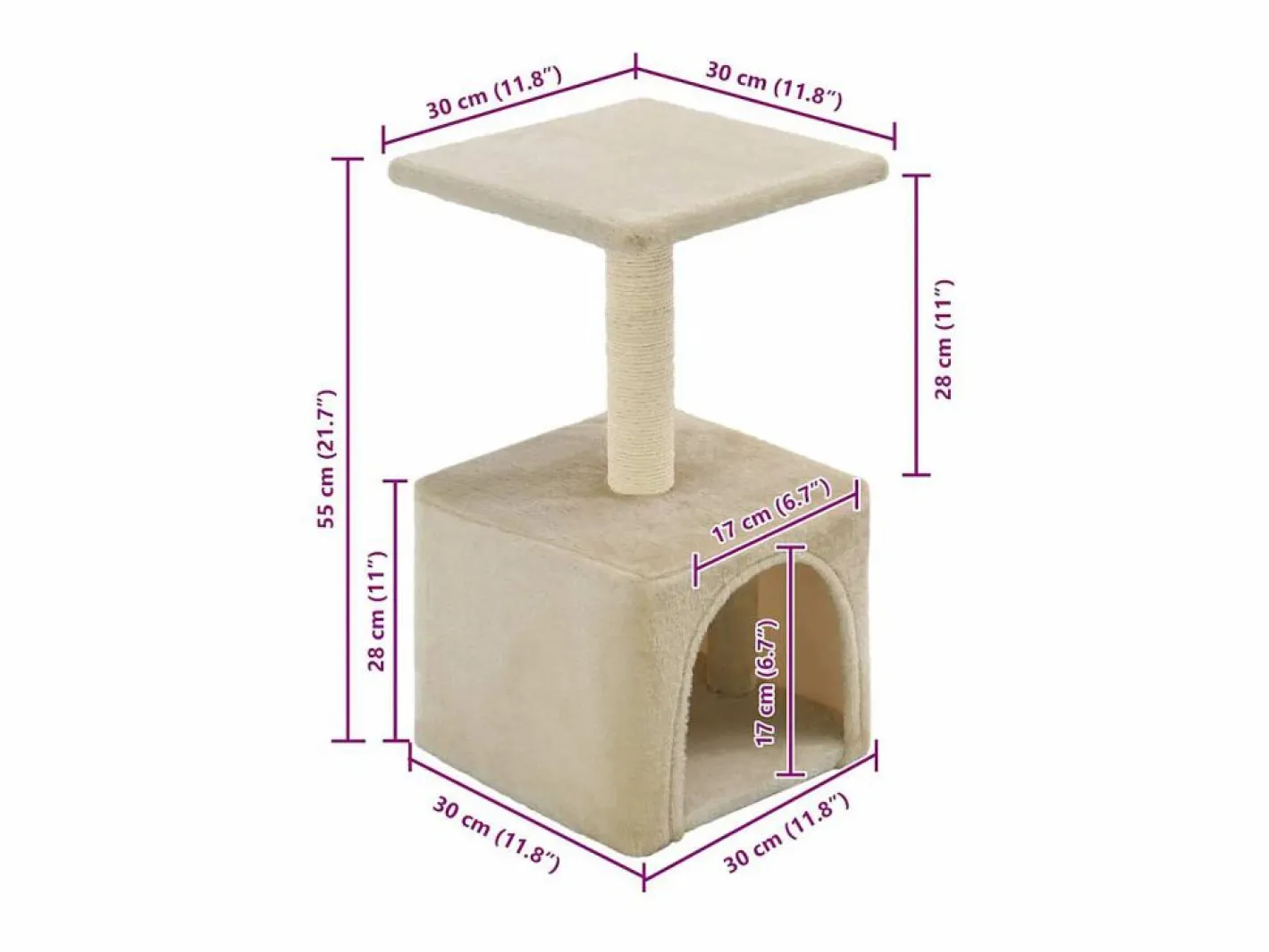 Rascador para gatos con poste de sisal 55 cm^Clicnbuy Hot