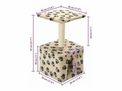 Clicnbuy Juego De Animales|Rascador para gatos con poste de sisal 55 cm huellas