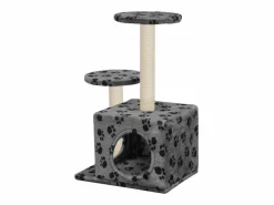Clicnbuy Rascador para gatos con poste de sisal 60 cm huellas Gris Online