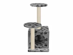 Clicnbuy Rascador para gatos con poste de sisal 60 cm huellas Gris Online
