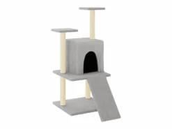 Clicnbuy Juego De Animales|Rascador para gatos con postes de sisal claro 110 cm