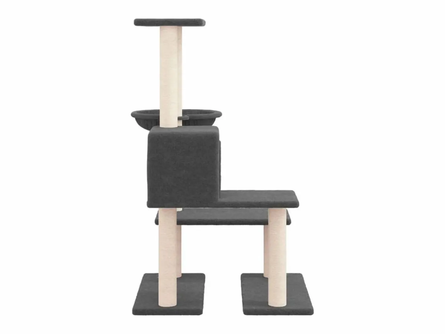Rascador para gatos con postes de sisal oscuro 94,5 cm^Clicnbuy