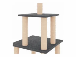 Rascador para gatos con postes de sisal oscuro 111 cm^Clicnbuy Hot