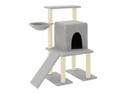 Clicnbuy Rascador para gatos con postes de sisal claro 96,5 cm Gris Outlet