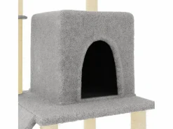 Clicnbuy Rascador para gatos con postes de sisal claro 96,5 cm Gris Outlet
