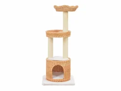 Rascador para gatos con poste de sisal madera natural de sauce ES451498 Marru00f3n Discount