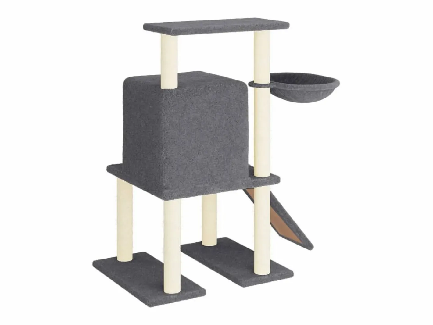 Rascador para gatos con postes de sisal oscuro 96,5 cm^Clicnbuy New