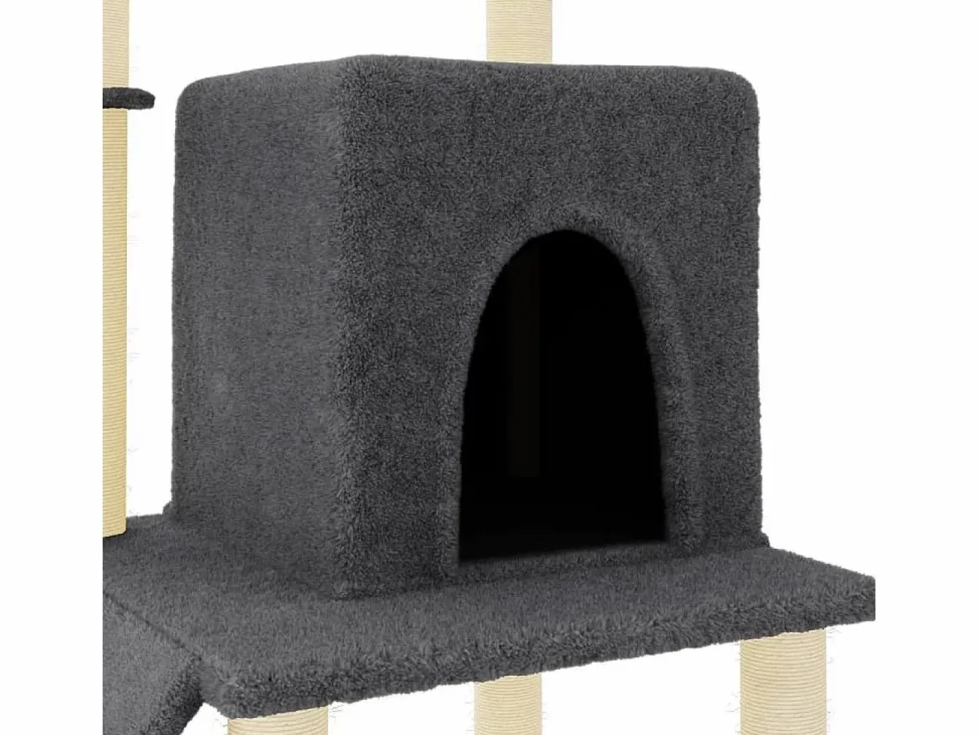 Rascador para gatos con postes de sisal oscuro 96,5 cm^Clicnbuy New