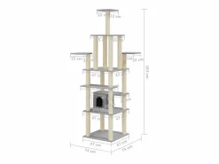 Rascador para gatos con postes de sisal claro 183 cm^Clicnbuy New