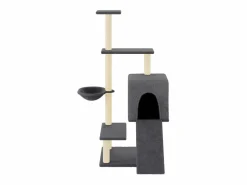 Clicnbuy Juego De Animales|Rascador para gatos con postes de sisal oscuro 130,5 cm
