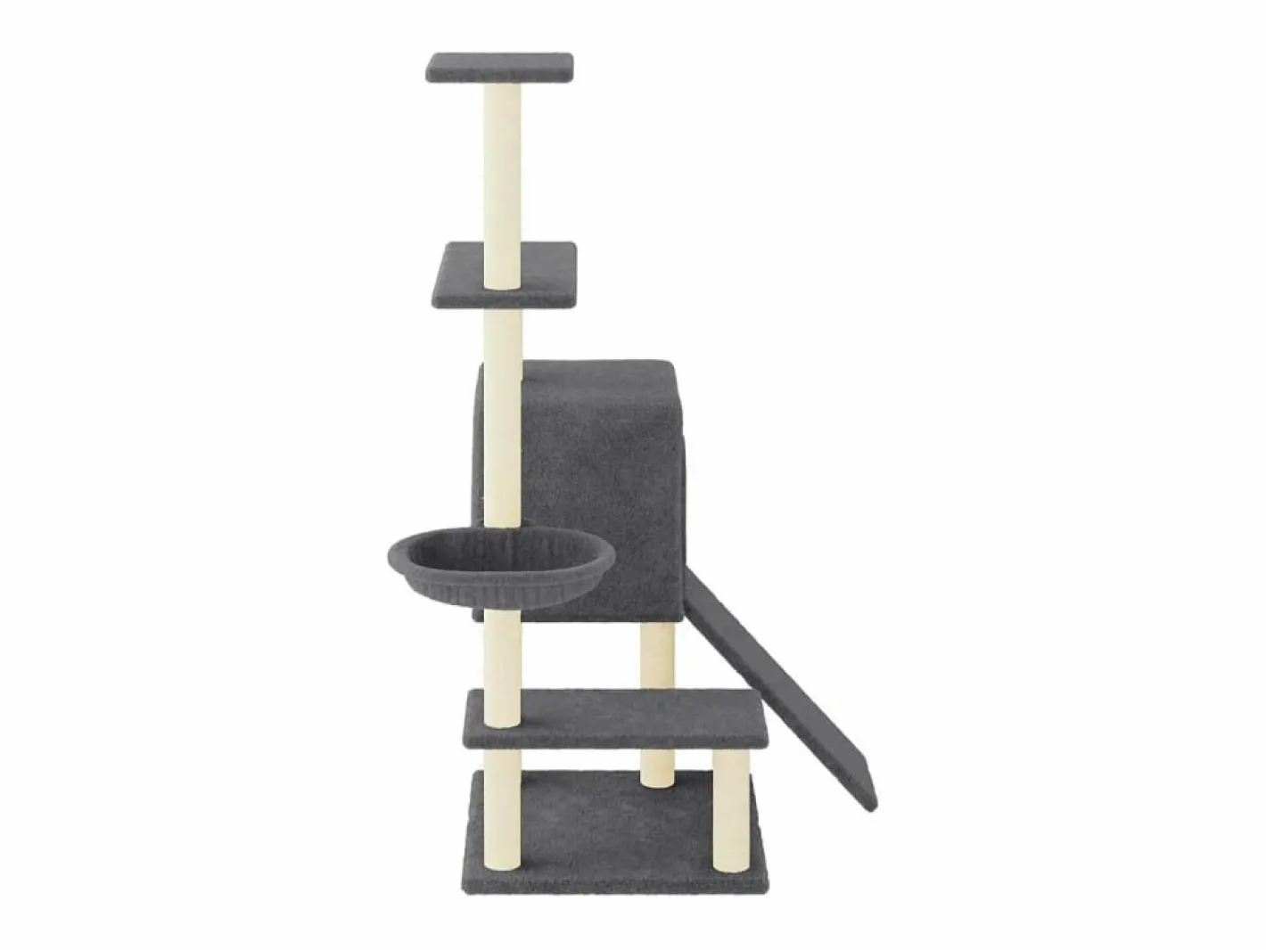 Clicnbuy Juego De Animales|Rascador para gatos con postes de sisal oscuro 130,5 cm