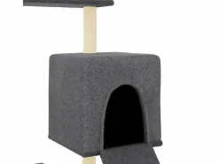 Clicnbuy Juego De Animales|Rascador para gatos con postes de sisal oscuro 130,5 cm