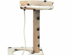 Clicnbuy Rascador para gatos poste rascador de sisal 150cm huellas Beige Best