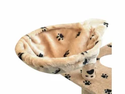 Clicnbuy Rascador para gatos poste rascador de sisal 150cm huellas Beige Best