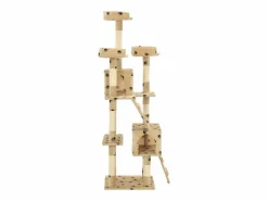Clicnbuy Rascador para gatos poste de sisal 170 cm huellas Beige
