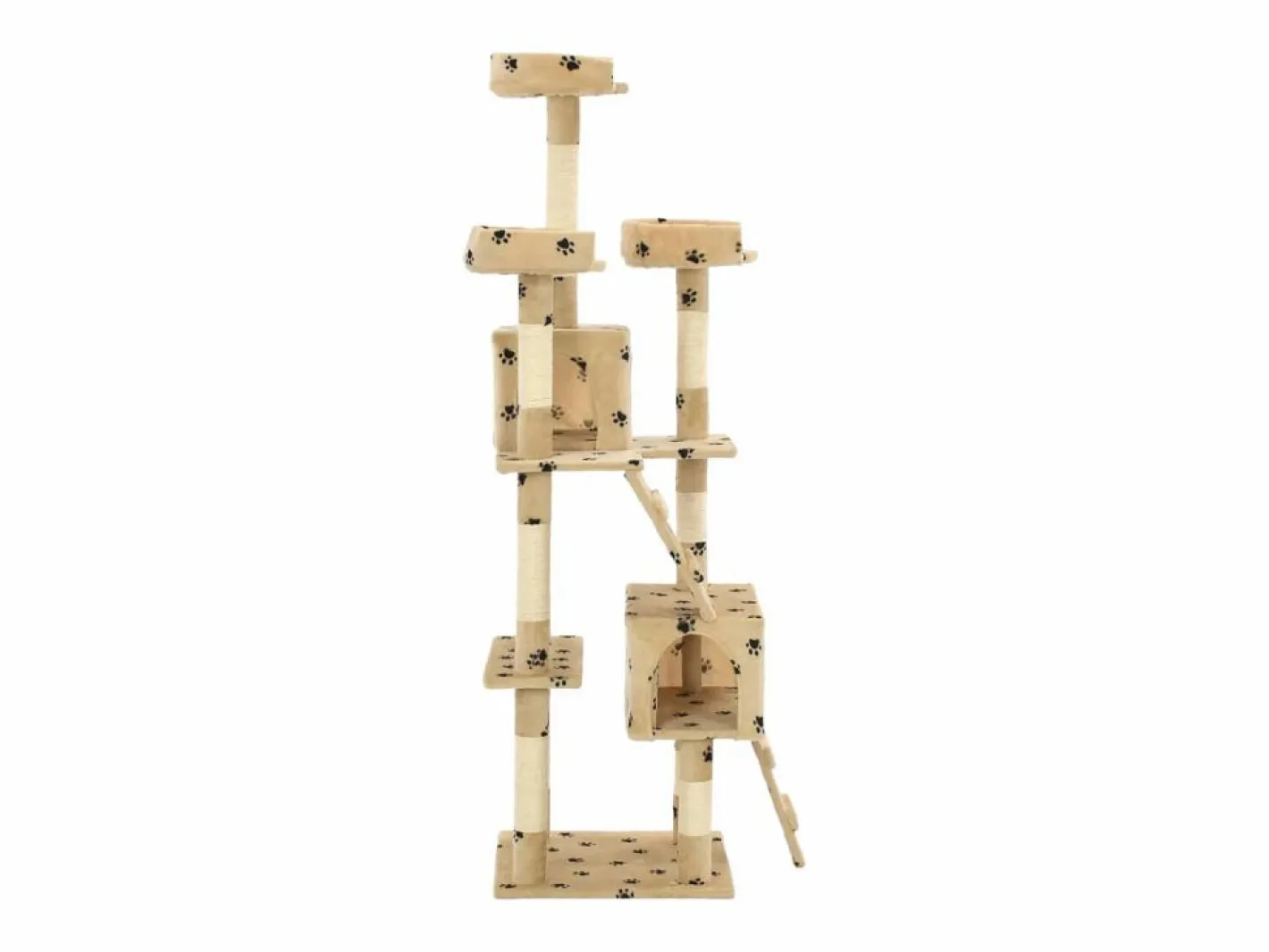 Clicnbuy Rascador para gatos poste de sisal 170 cm huellas Beige