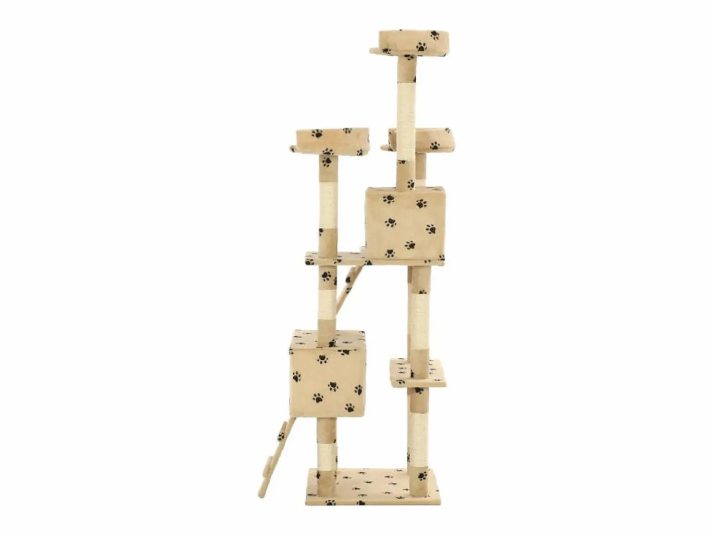 Clicnbuy Rascador para gatos poste de sisal 170 cm huellas Beige