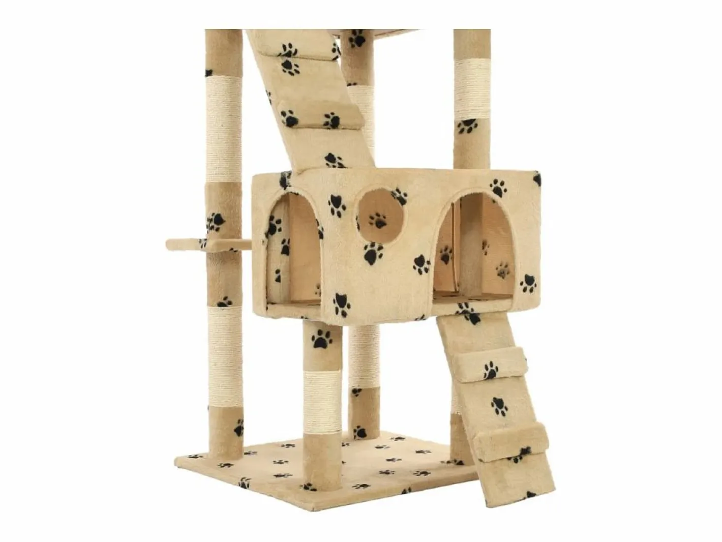 Clicnbuy Rascador para gatos poste de sisal 170 cm huellas Beige
