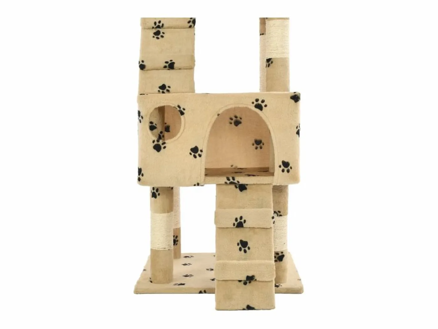 Clicnbuy Rascador para gatos poste de sisal 170 cm huellas Beige