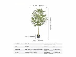 Árbol Artificial SucceBuy 179 cm, Planta Artificial PE, para Casa Oficina Centros Comerciales Interior Exterior^