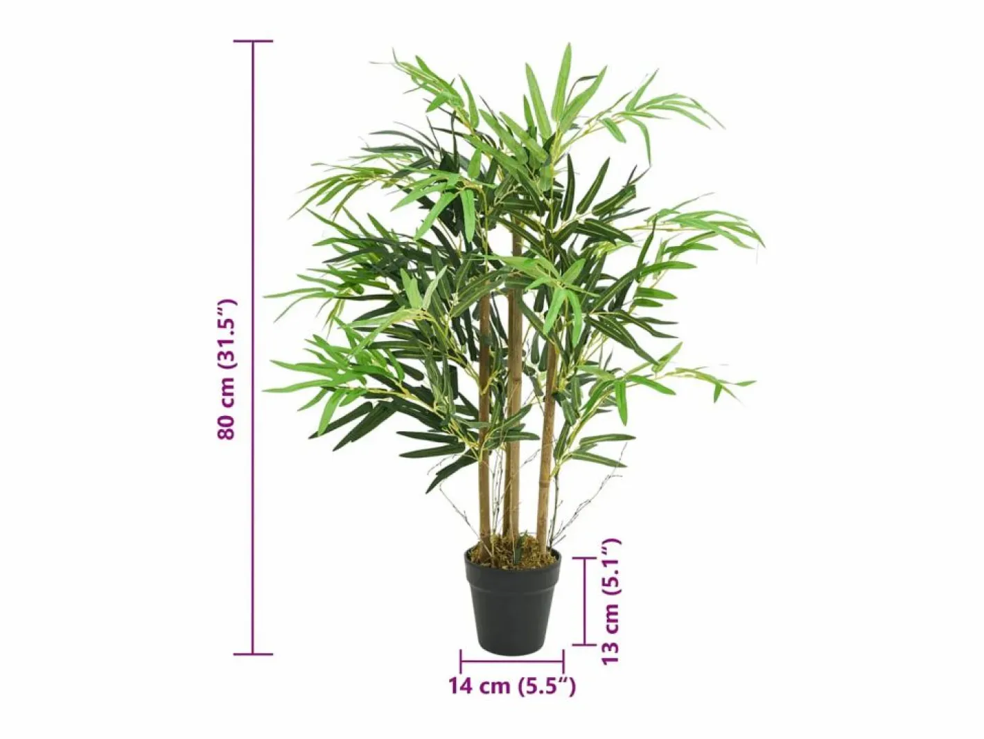 Planta Artificial|Árbol de bambú artificial con 500 hojas 80 cm ES231263