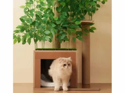 Merax Juego De Animales|Árbol para gatos - 60 x 45 x 190 cm - con 4 plataformas + agujeros para gatos - hojas extraíbles - MDF -