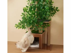 Merax Juego De Animales|Árbol para gatos - 60 x 45 x 190 cm - con 4 plataformas + agujeros para gatos - hojas extraíbles - MDF -
