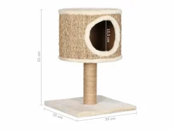 Clicnbuy Árbol para gatos con casa y poste rascador 52 cm hierba marina Beige Online