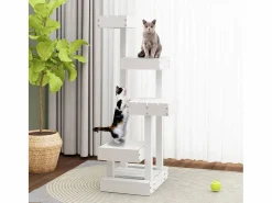 Juego De Animales|Árbol para gatos madera maciza de pino 45,5x49x103 cm ES837594