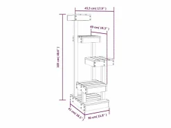 Clicnbuy Juego De Animales|Árbol para gatos madera maciza pino marrón cera 45,5x49x103 cm
