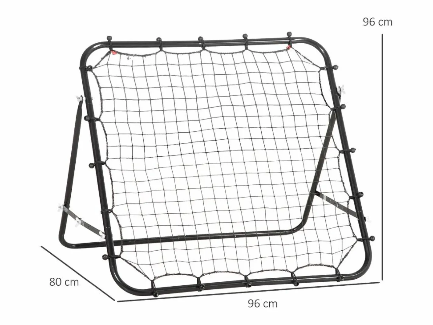 Reboteador de fútbol ajustable, de metal, (96x80x96 cm) Negro Online