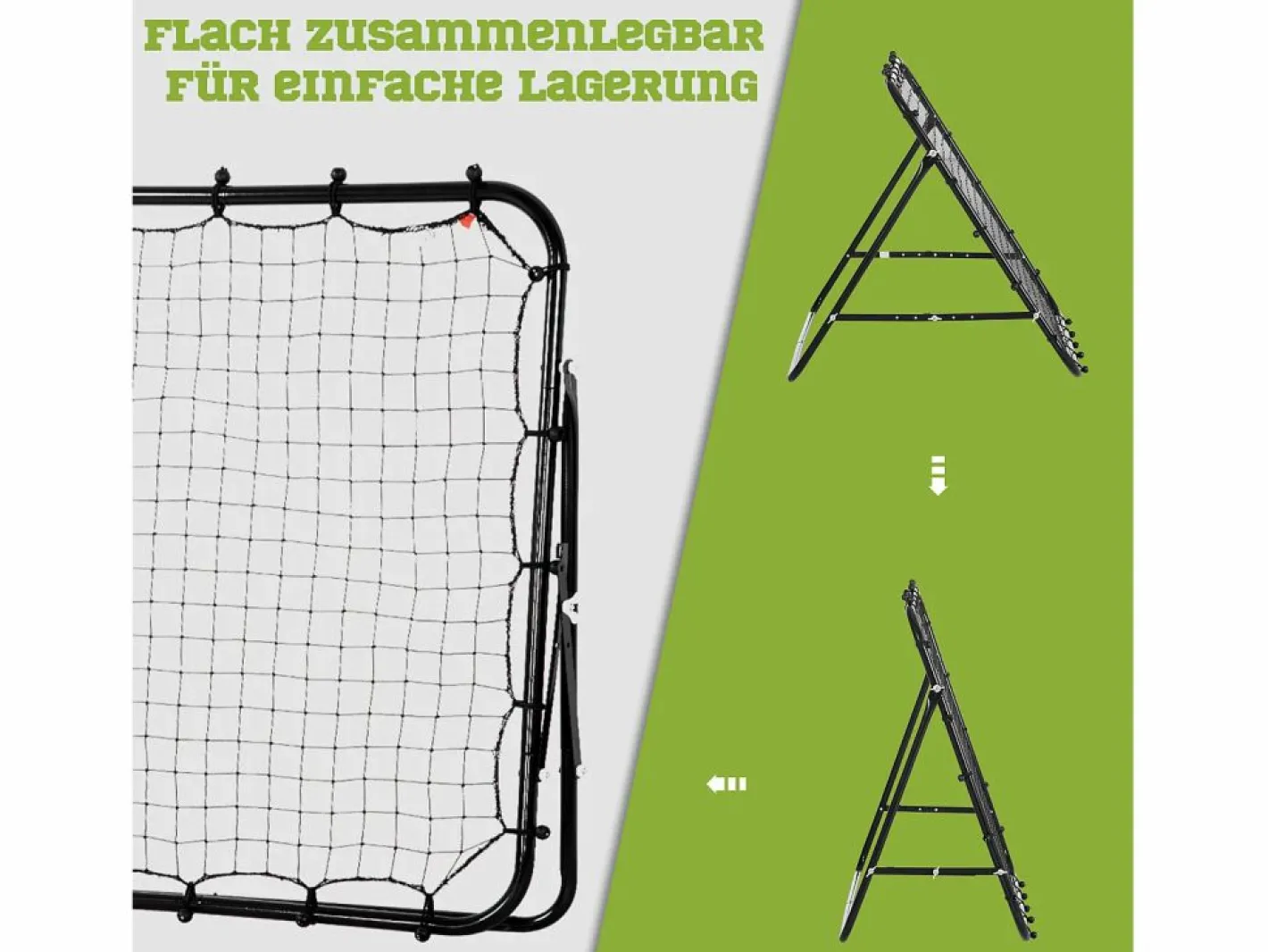 Reboteador de fútbol ajustable, de metal, (96x80x96 cm) Negro Online
