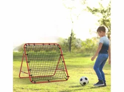 Aparato De Musculación|Reboteador de fútbol con ángulo ajustable, metal, y negro (96x80x96 cm)
