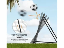 Reboteador de fútbol plegable, 5 posiciones ajustables, acero, (128x118x108-120cm)^ Clearance