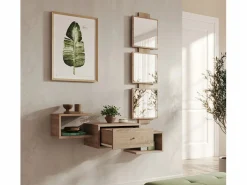 MB Muebles Bonitos Recibidor para Entrada Pasillo en Sonoma 99,5x22x145cm Neo Color natural claro Discount