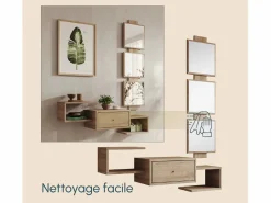 MB Muebles Bonitos Recibidor para Entrada Pasillo en Sonoma 99,5x22x145cm Neo Color natural claro Discount