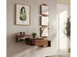 Recibidor para Entrada Pasillo en Nogal Ambar 99x22x145cm Neo^MB Muebles Bonitos Outlet