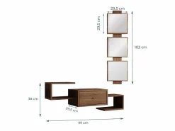 Recibidor para Entrada Pasillo en Nogal Ambar 99x22x145cm Neo^MB Muebles Bonitos Outlet