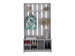 Recibidor tulcan en melamina con 8 estantes y 4 ganchos para colgar ropa , , 172.6 cm X 96.8 cm X 39.3 cm^TuHome Outlet