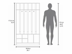 Recibidor tulcan en melamina con 8 estantes y 4 ganchos para colgar ropa , , 172.6 cm X 96.8 cm X 39.3 cm^TuHome Outlet