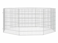 Recinto animales corral 8 paneles hierro galvanizado 54x60 cm ES676940 Plateado Sale