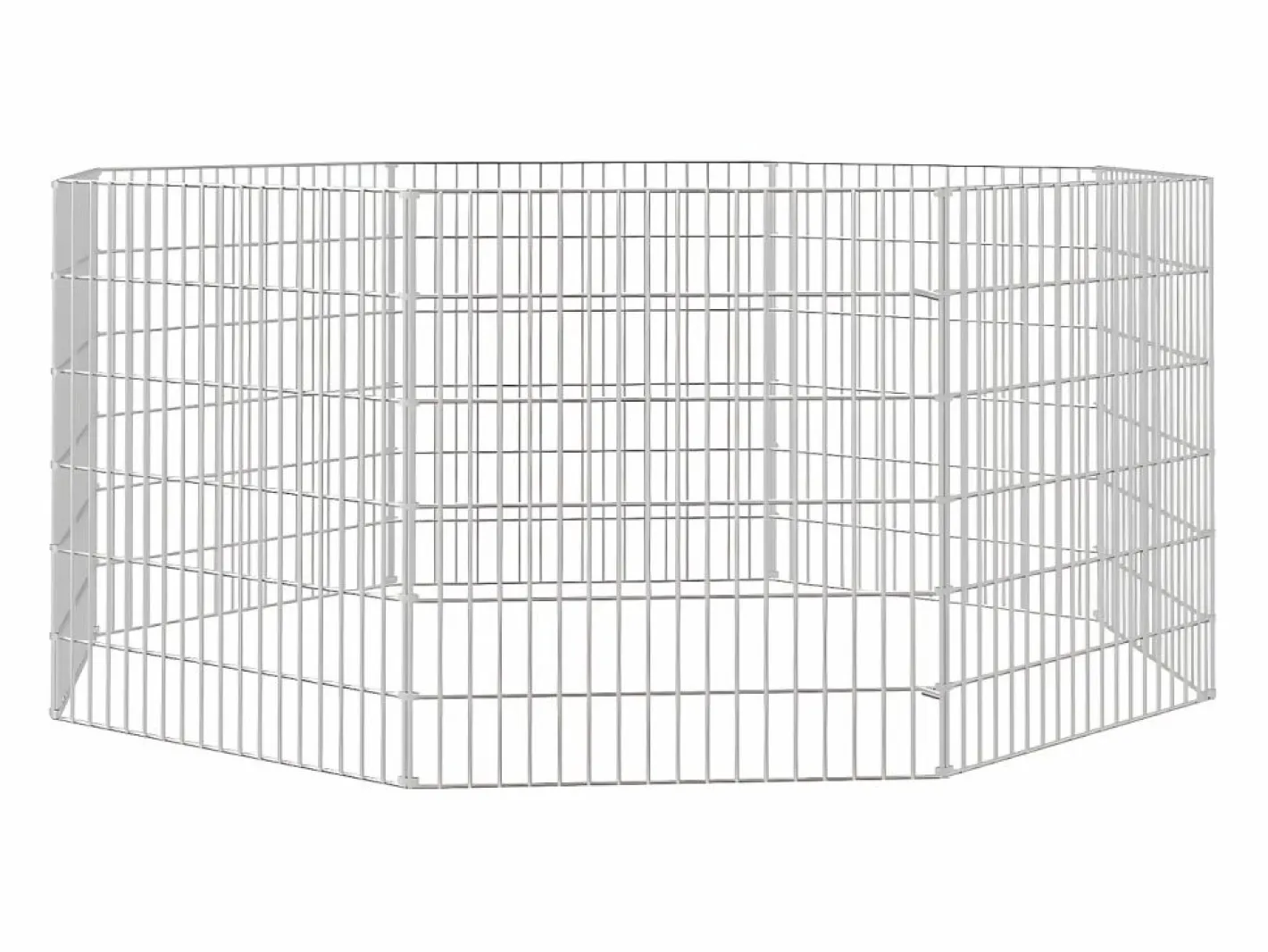 Recinto animales corral 8 paneles hierro galvanizado 54x60 cm ES676940 Plateado Sale