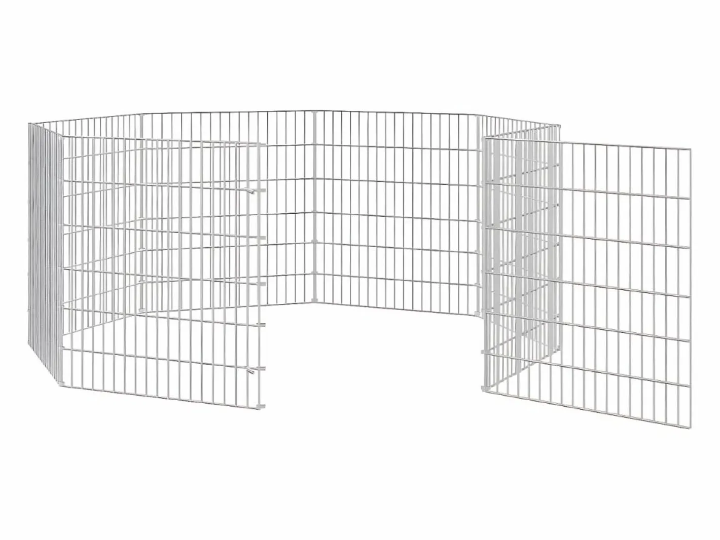 Recinto animales corral 8 paneles hierro galvanizado 54x60 cm ES676940 Plateado Sale