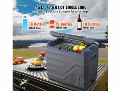 Refrigerador de Coche SucceBuy Refrigerador Portátil para Coche con Compresor 50L, Doble Zona, para el Hogar y el Coche^