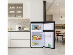 Refrigerador de doble puerta con ajustes y ruedas - 72L - 120kWh/año - Nivel de ruido bajo de 39 dB - 45x46x91cm^DripeX Discount