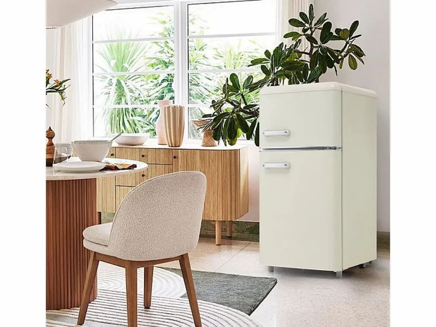 Refrigerador de doble puerta con ajustes y ruedas - 72L - 120kWh/año - Nivel de ruido bajo de 39 dB - Clase E - 45x44x91cm^DripeX