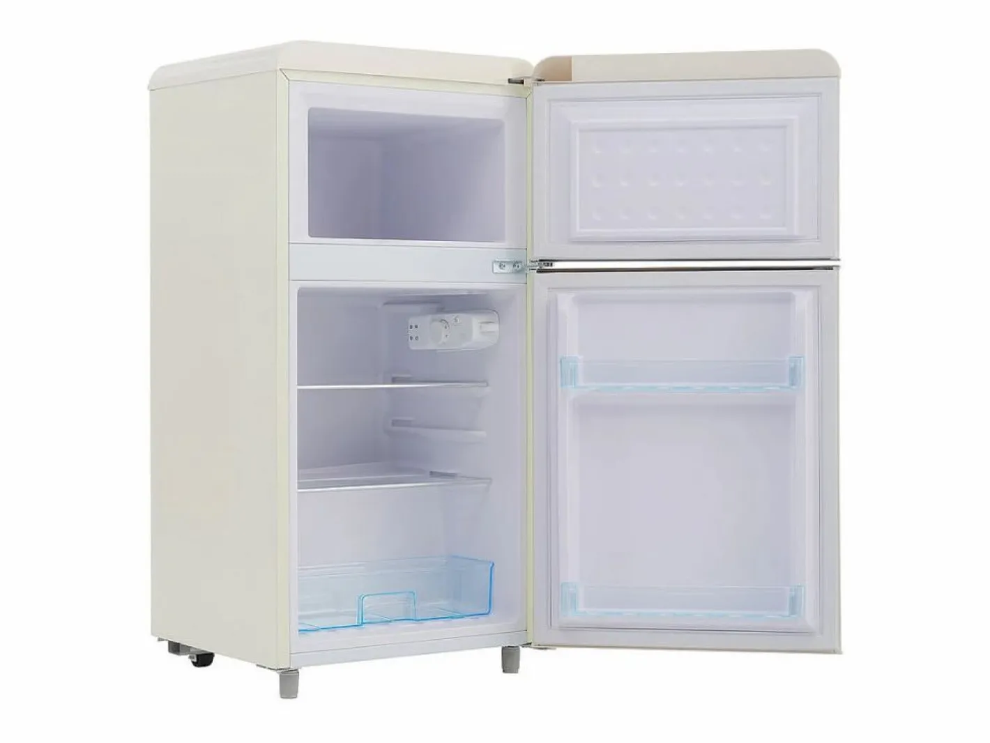 Refrigerador de doble puerta con ajustes y ruedas - 72L - 120kWh/año - Nivel de ruido bajo de 39 dB - Clase E - 45x44x91cm^DripeX